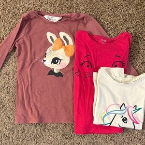 Multiples Kids Long Sleeve Tees - Pink, Red, White